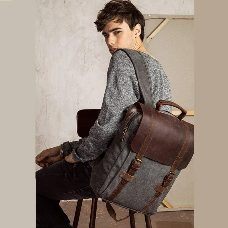 15" Canvas Backpacks Mens Women