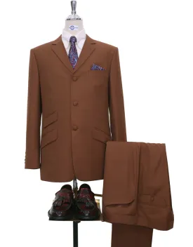 60s Mod Fashion Burnt Orange Suit