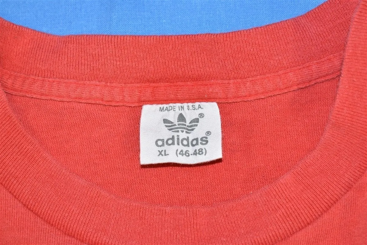 80s Adidas Trefoil Logo Red Long Sleeve t-shirt Extra Large