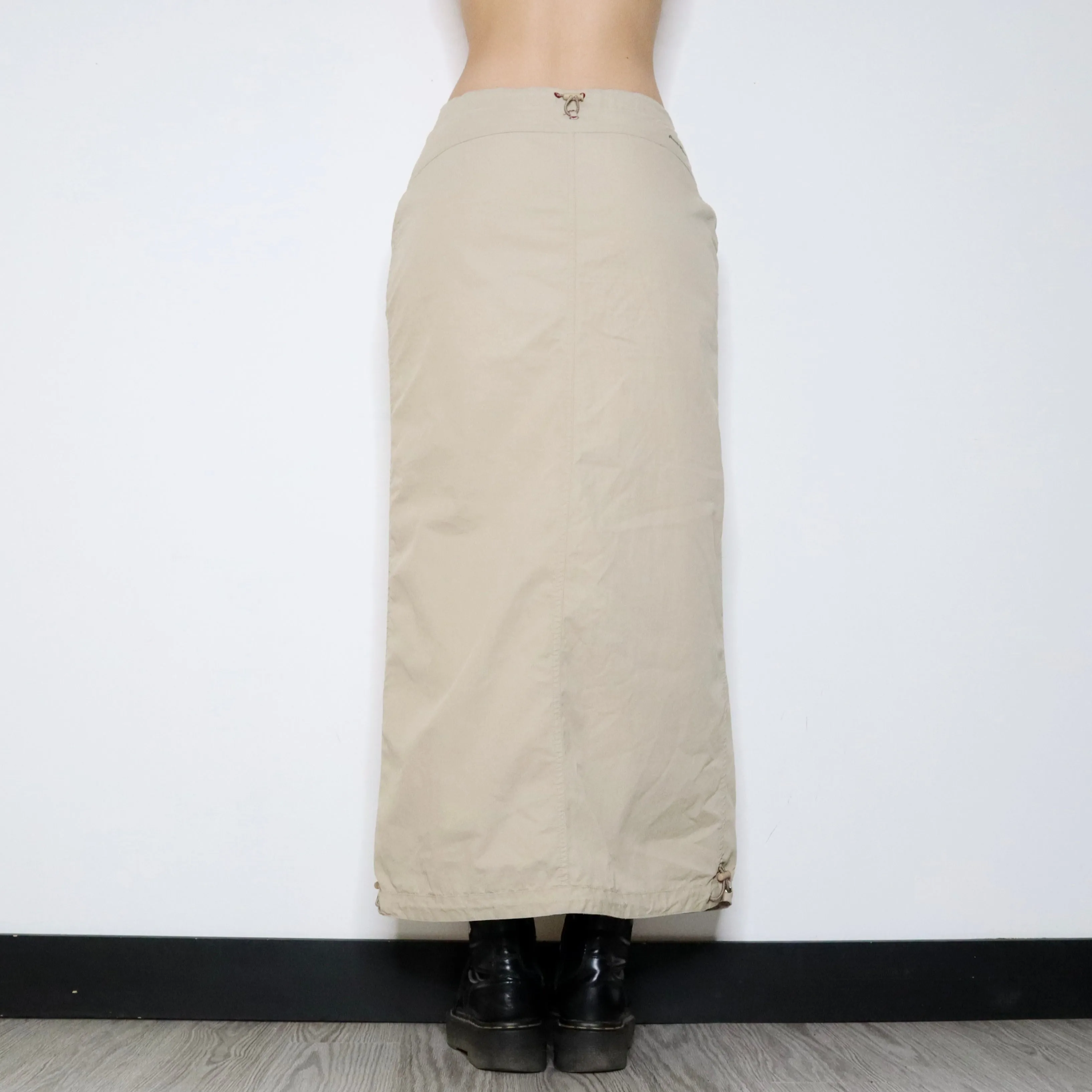 90s Beige Cargo Maxi Skirt (S/M)