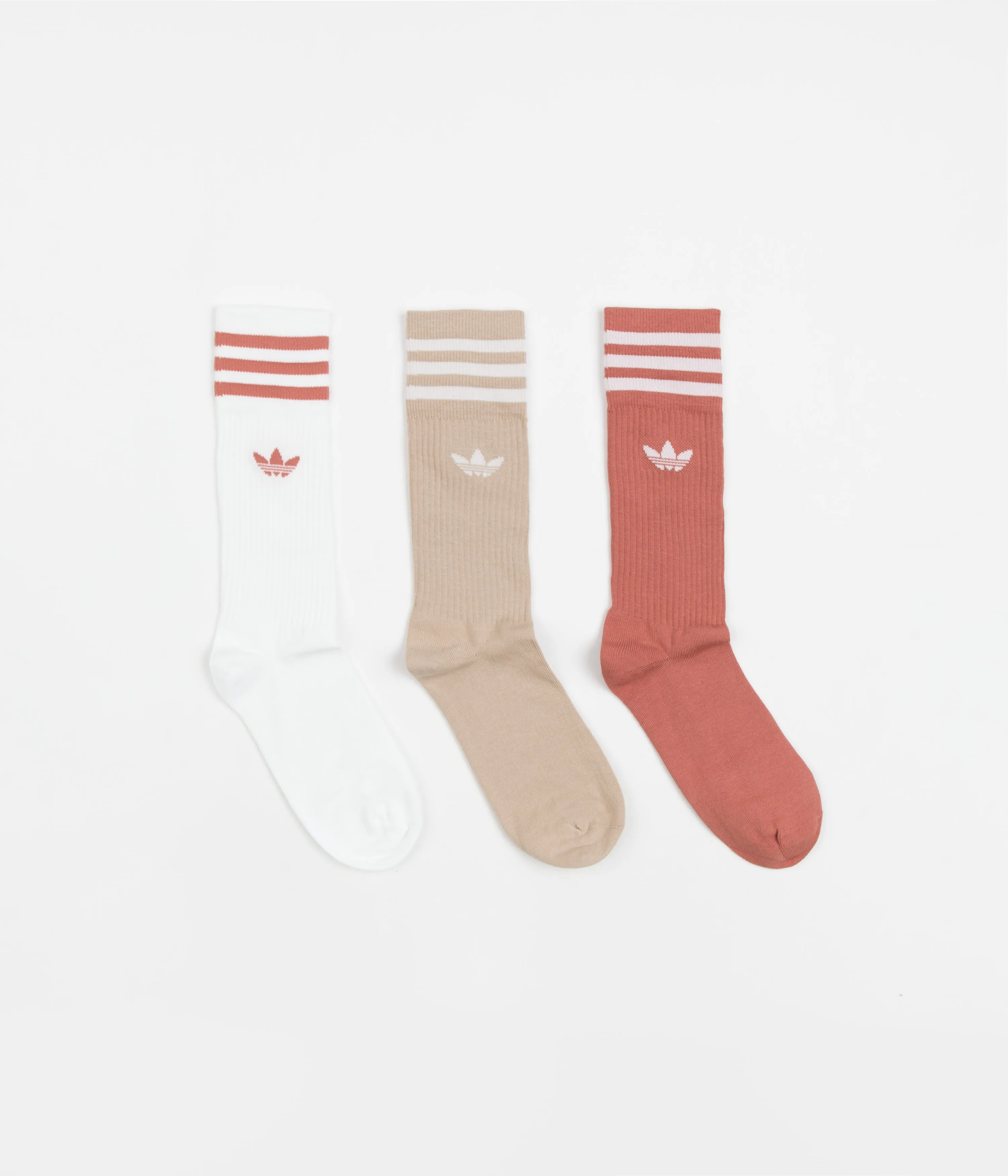 Adidas Crew Socks (3 Pair) - White / Beige / Multi