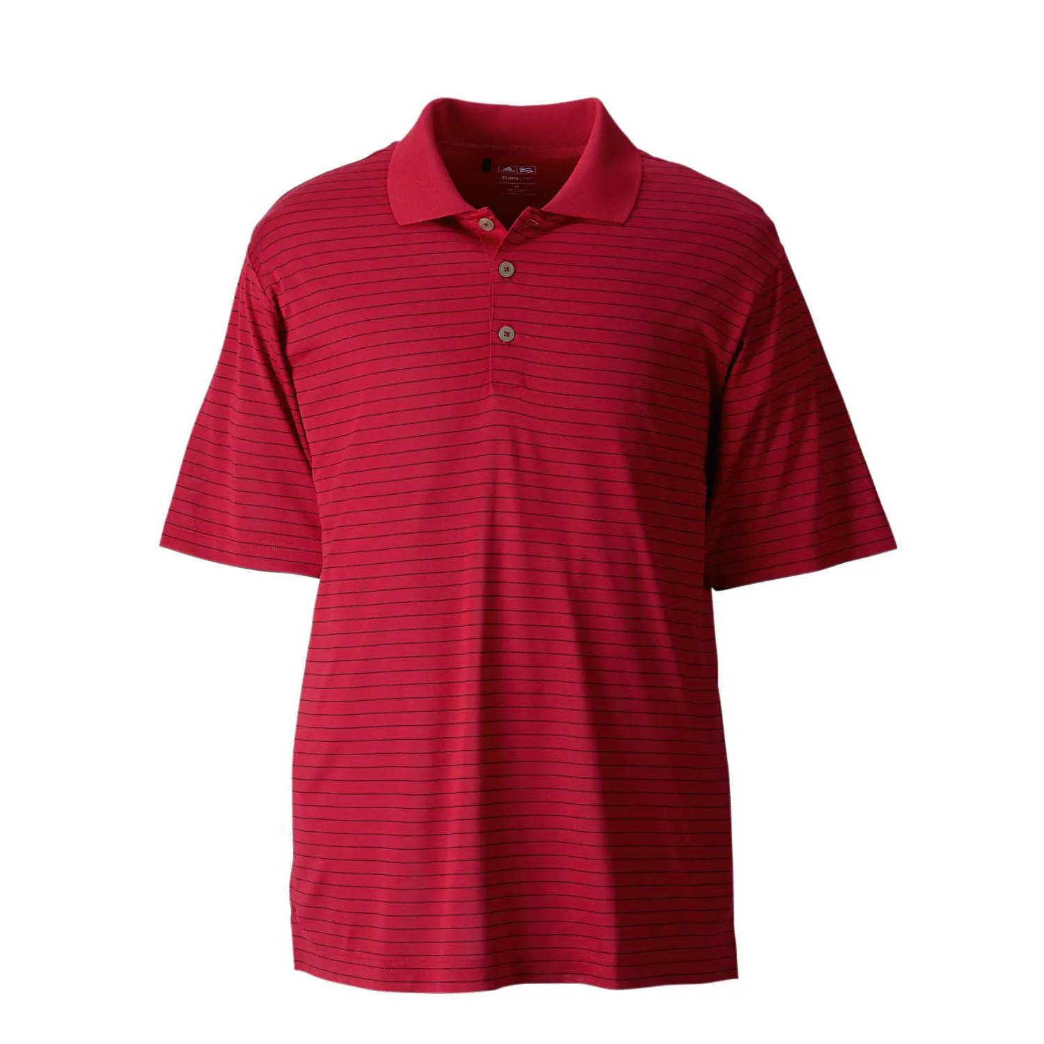 adidas Golf Men's ClimaLite Red/Black Pencil Stripe S/S Polo