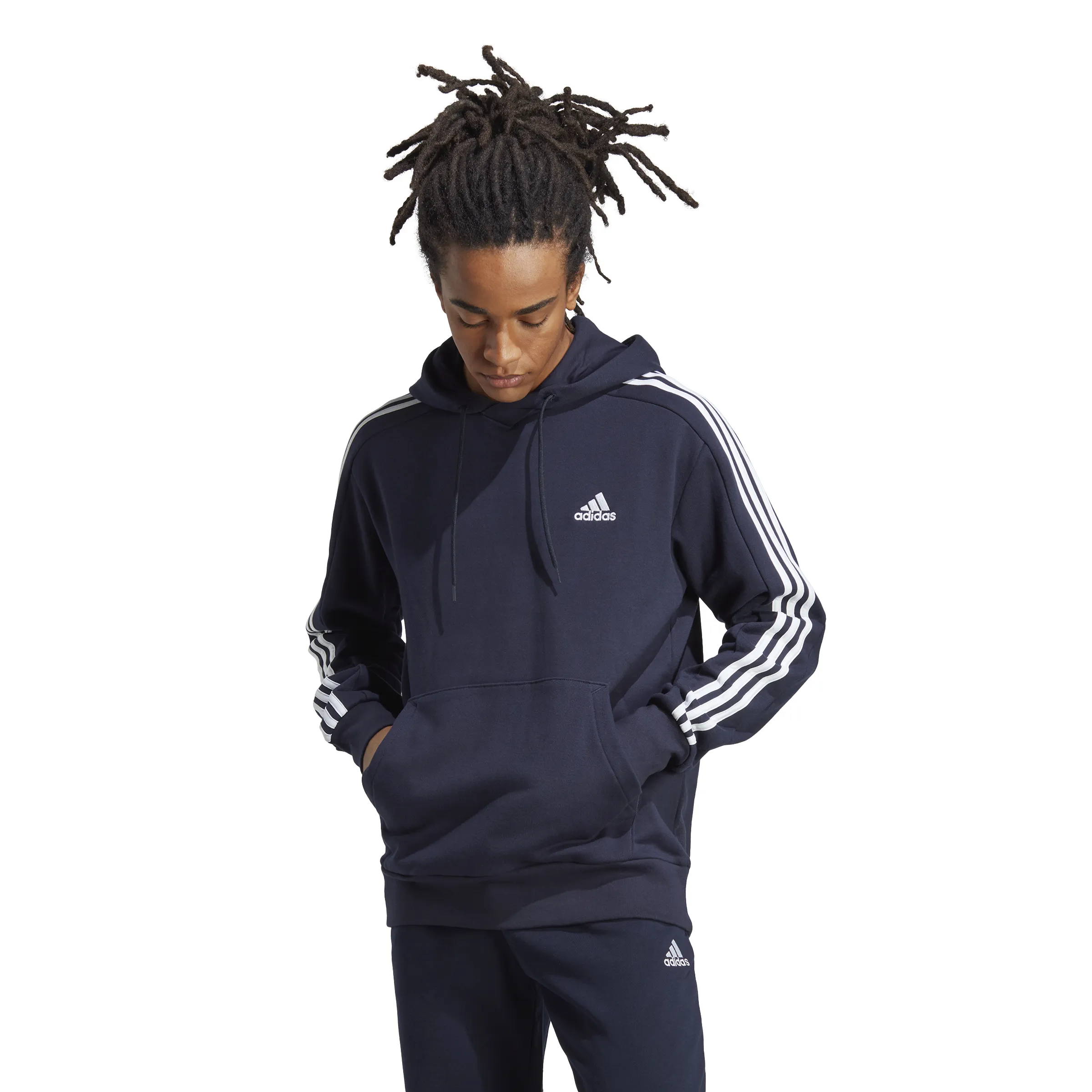 adidas Men's Essentials French Terry 3-Stripes Hoodie