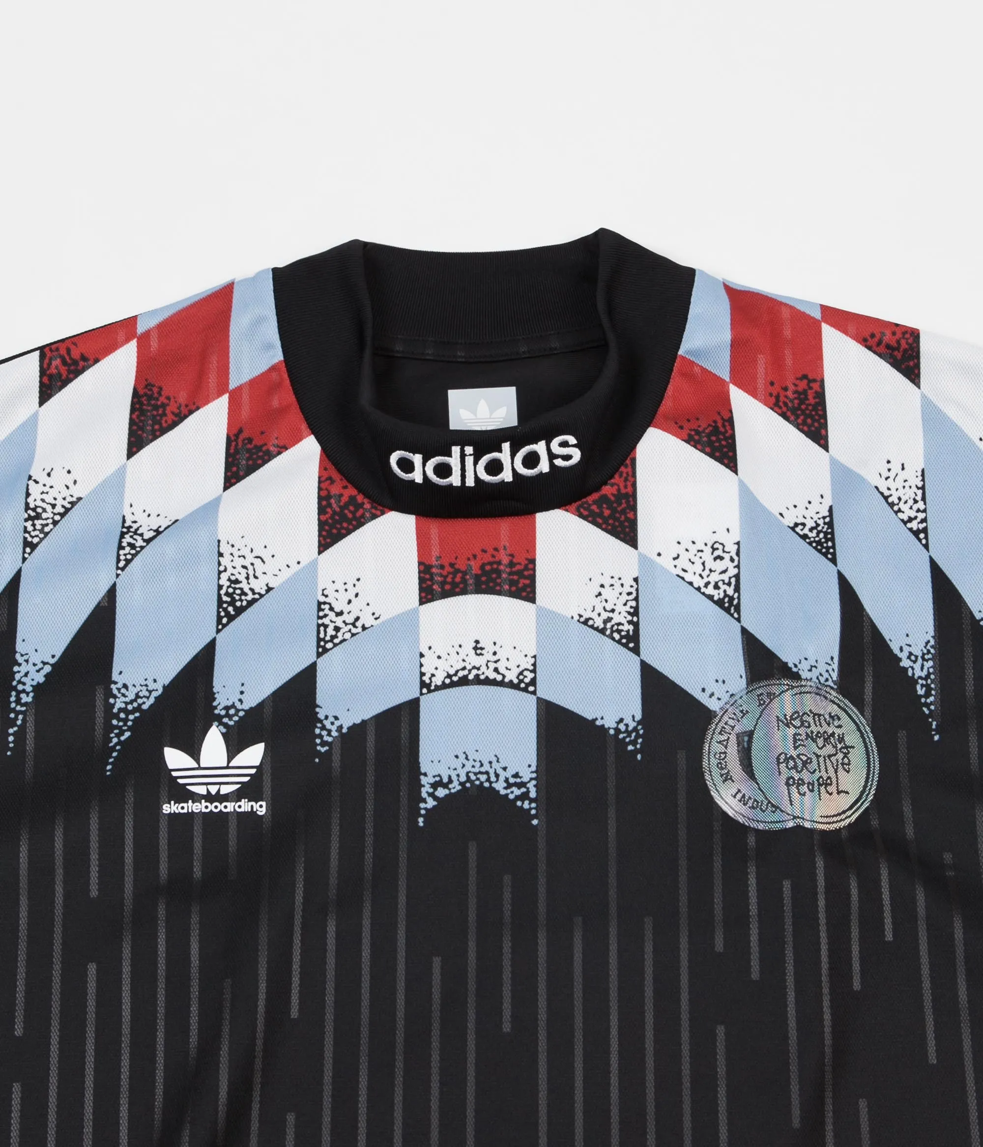 Adidas Silvas Jersey - Black / White / Clear Blue / Scarlet