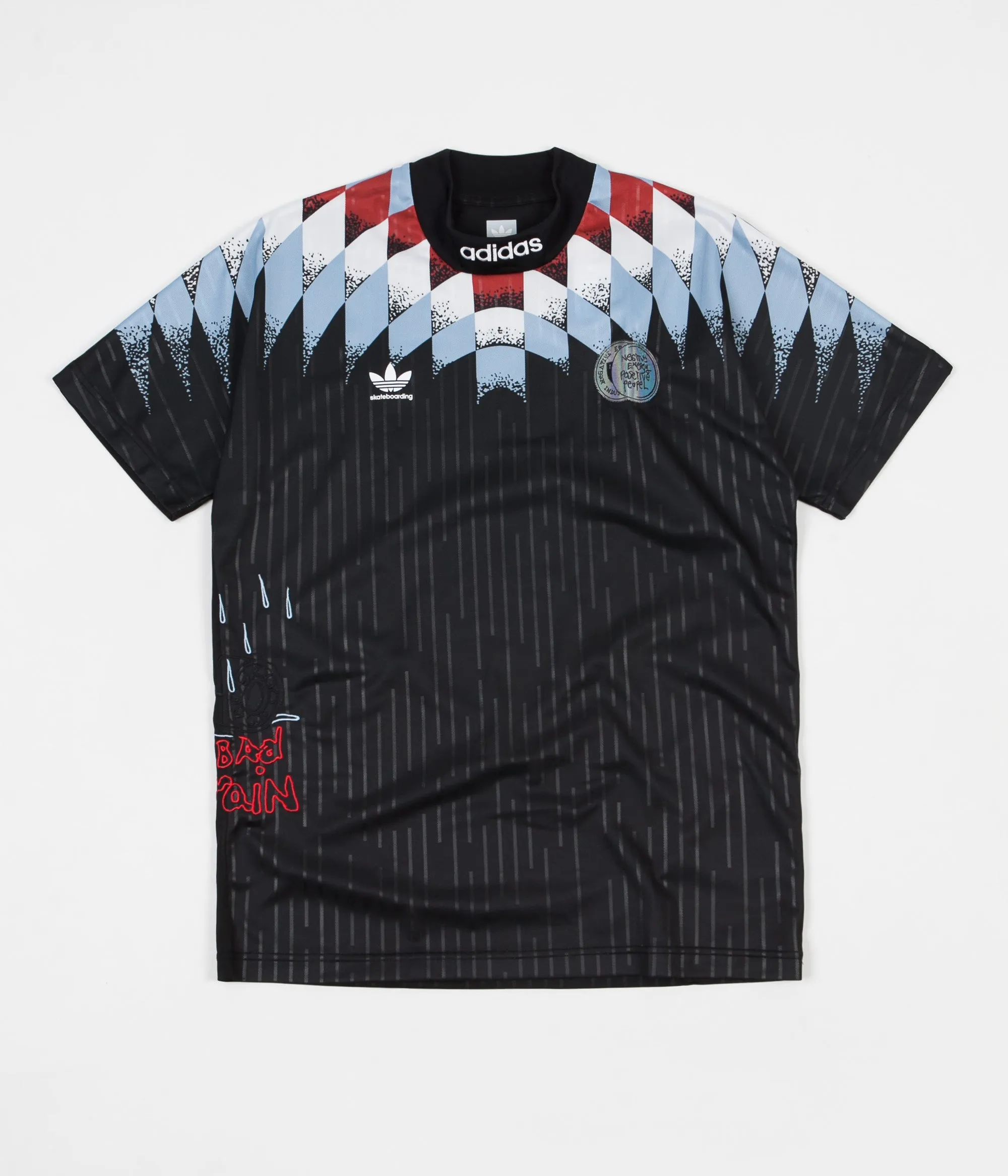 Adidas Silvas Jersey - Black / White / Clear Blue / Scarlet