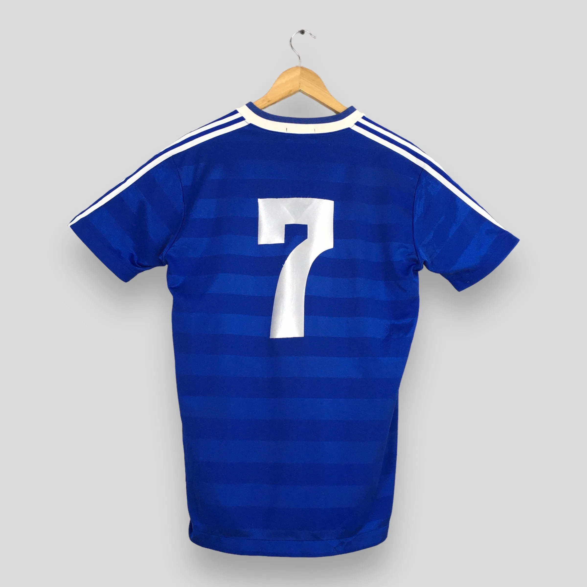 Adidas Trefoil #7 Blue Stripes Jersey Medium