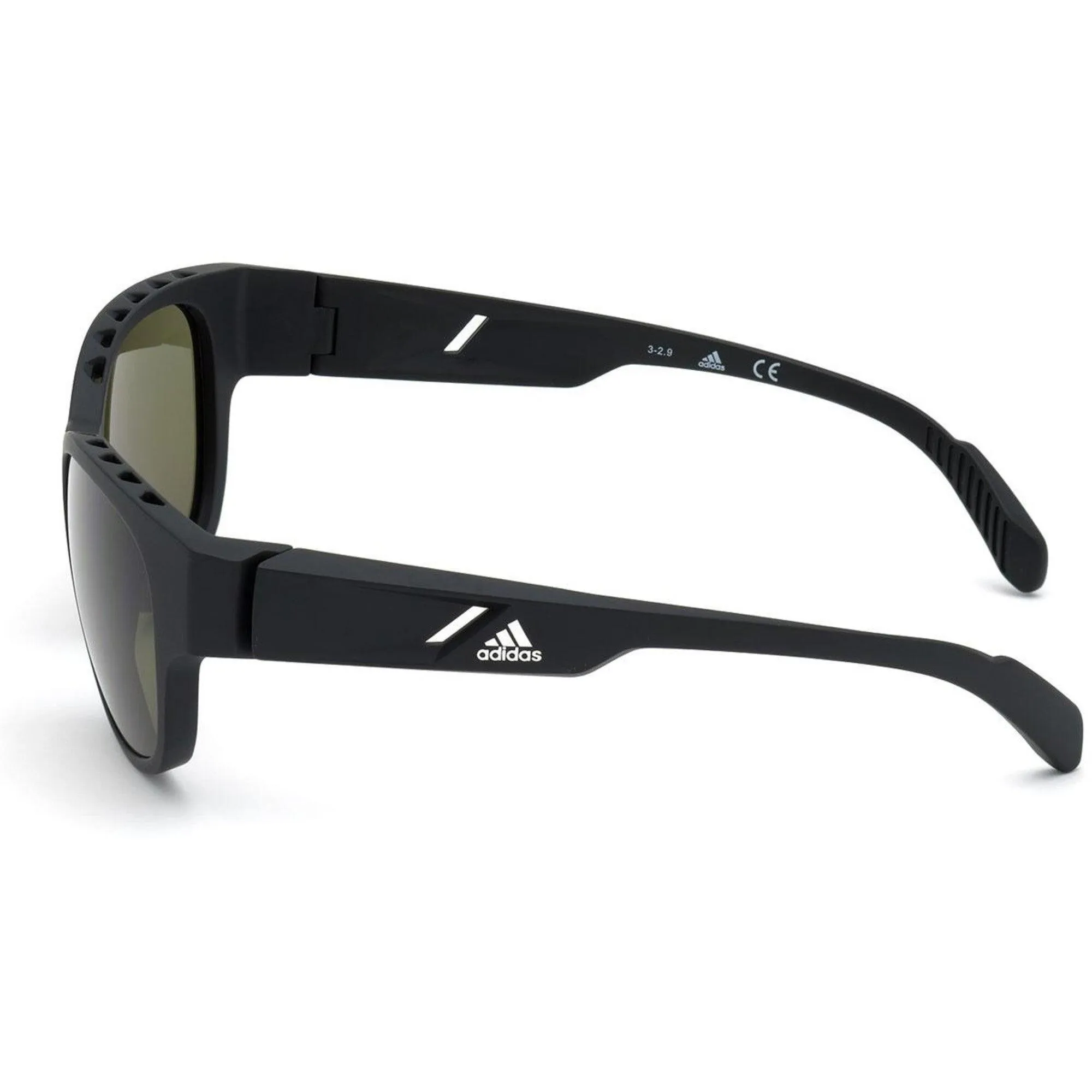 Adidas Unisex Sunglasses - Matte Black Plastic Frame Green Lens | ADIDAS SP0009 02N