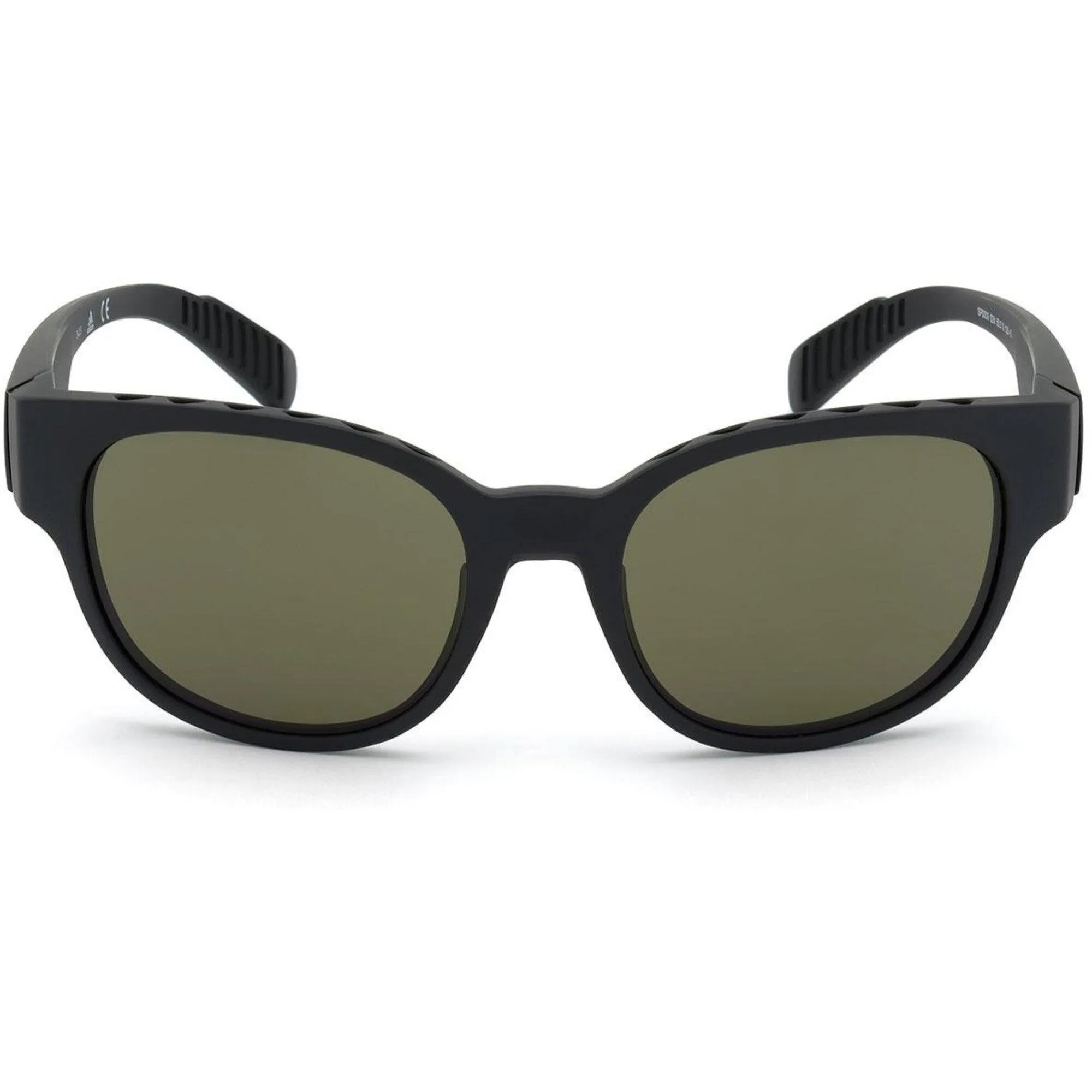 Adidas Unisex Sunglasses - Matte Black Plastic Frame Green Lens | ADIDAS SP0009 02N