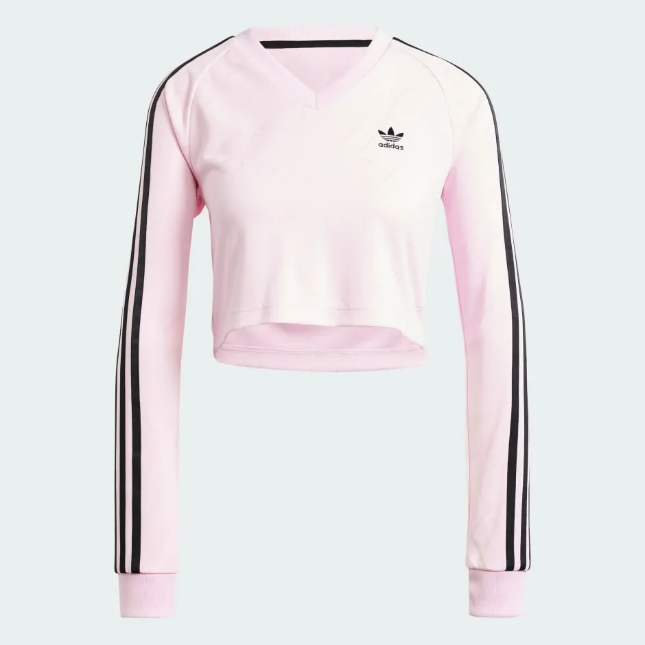 Adidas Women's Long Sleeve Cropped Jersey - Pink