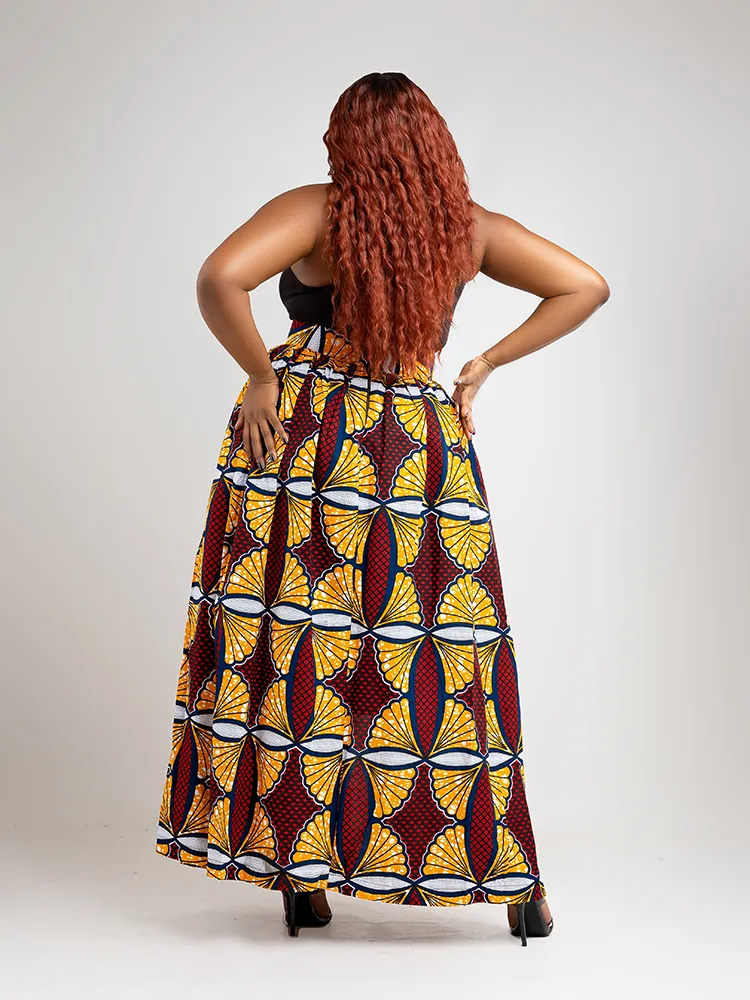 African Print High slit Bella Maxi Skirt