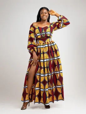 African Print High slit Bella Maxi Skirt