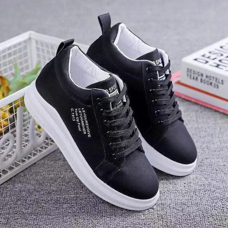 All-match Thick-soled And Velvet Sneakers Thickened Warm Daddy Shoes / black velvet sneakers