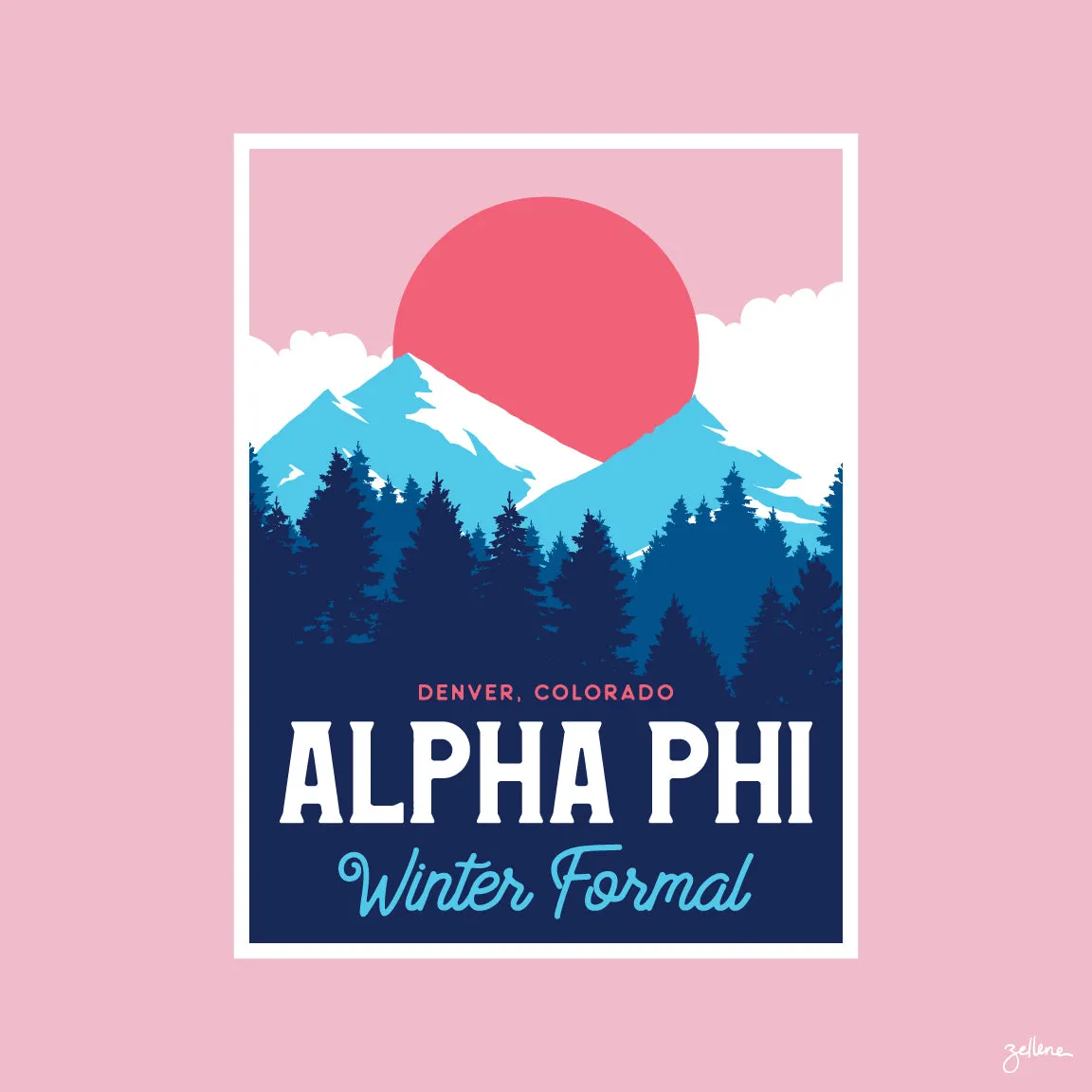 Alpha Phi Winter Formal Art