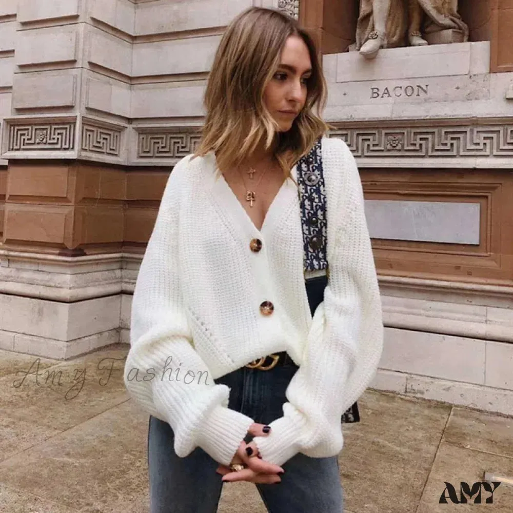 Amy Fashion - Casual Knitted Cardigans Sweater Fashion Loose Coat