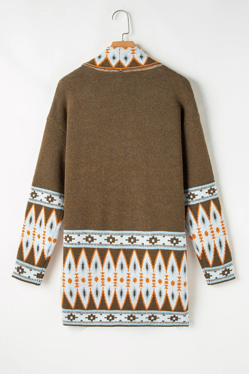 Aztec Print Knitted Cardigan