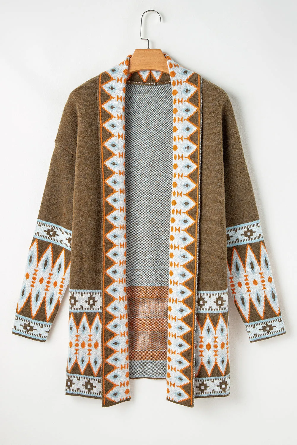 Aztec Print Knitted Cardigan