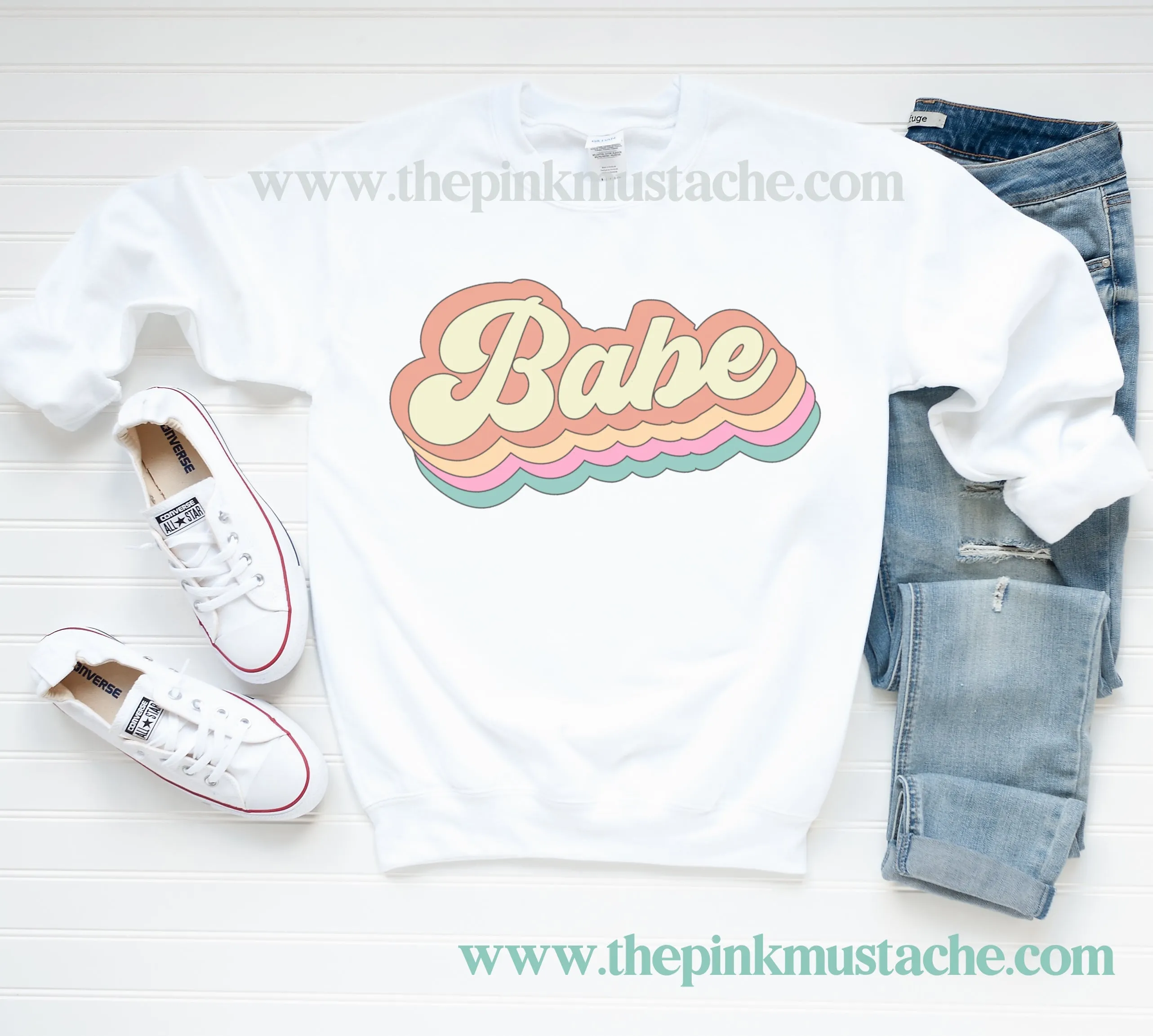 Babe Retro Oversized Sweatshirts/ Unisex sized Sweatshirts/ DTG printed Sweatshirts