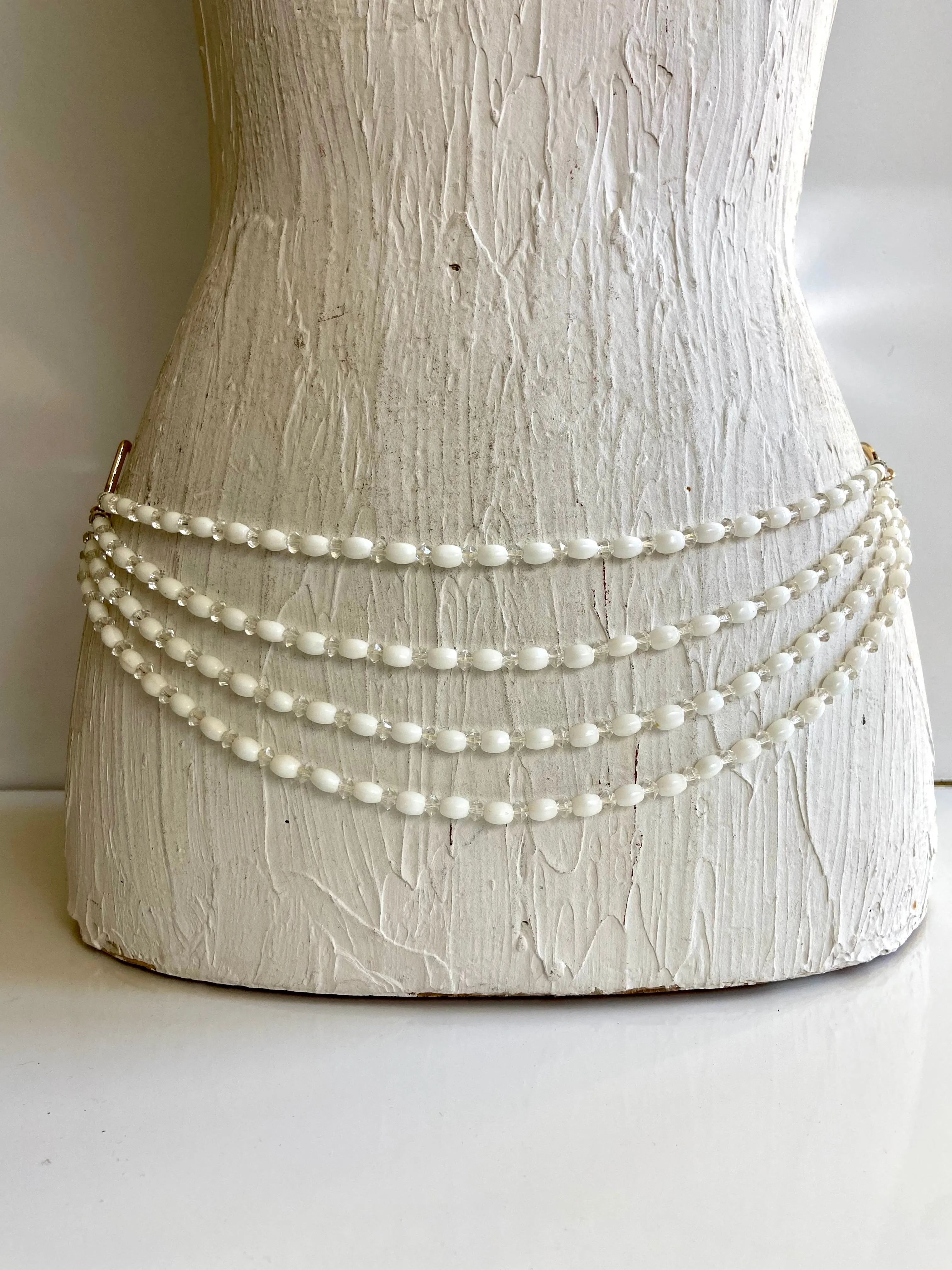 Beads layered belt