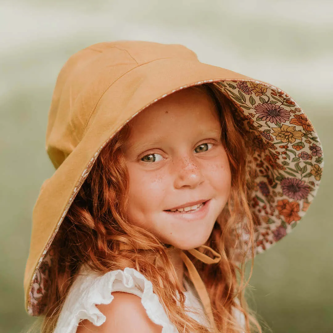 Bedhead: Sightseer Girls Reversible Wide Brimmed Sun Bonnet Matilda Maize