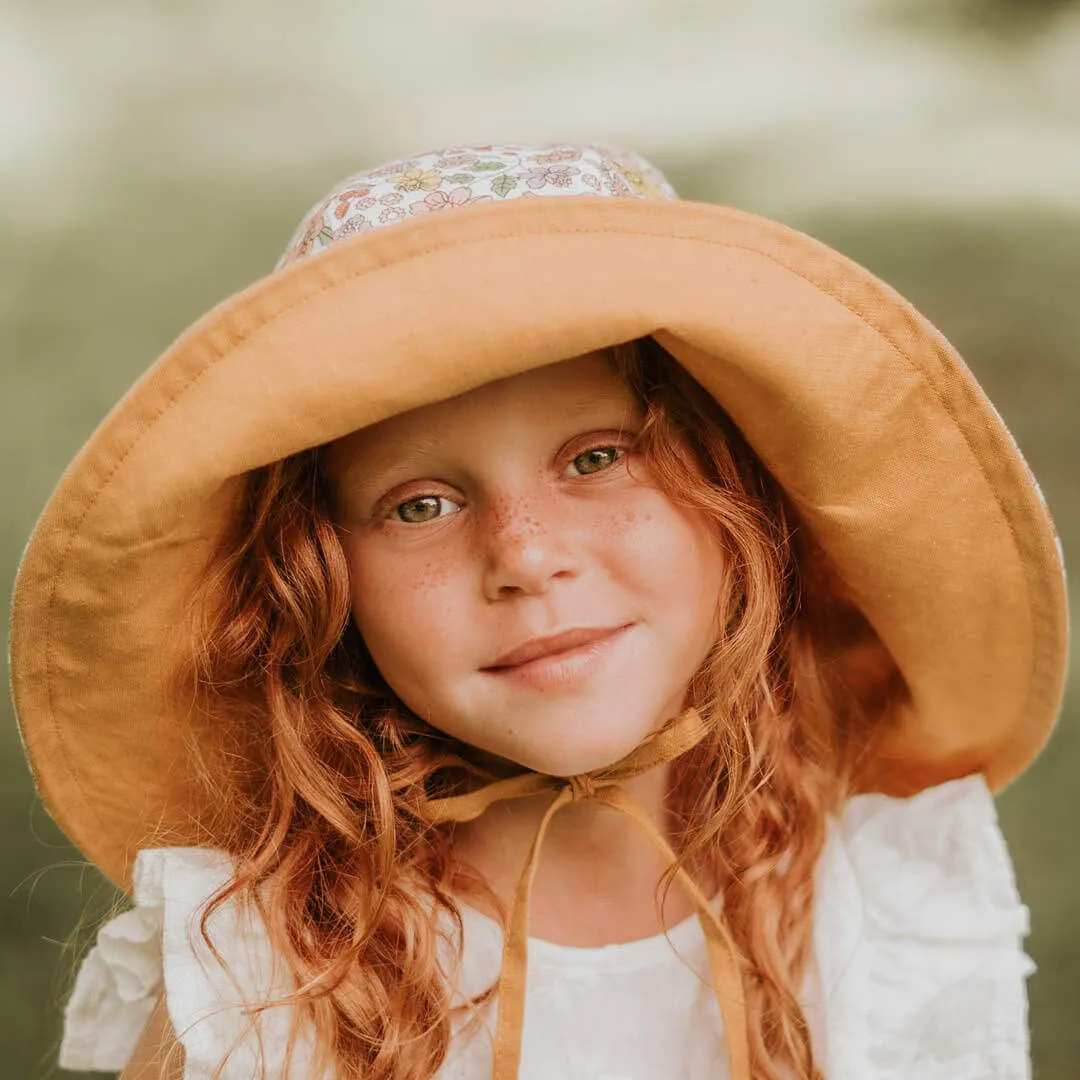 Bedhead: Sightseer Girls Reversible Wide Brimmed Sun Bonnet Matilda Maize