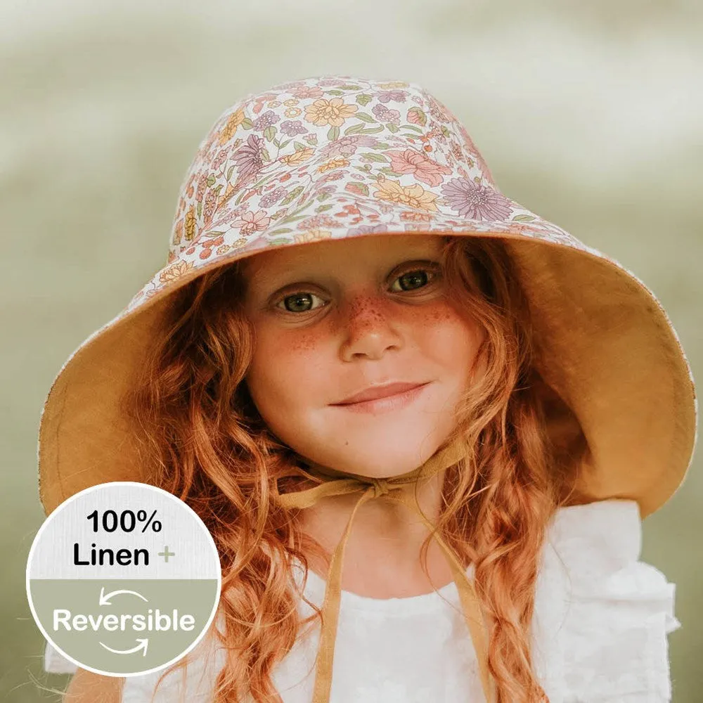 Bedhead: Sightseer Girls Reversible Wide Brimmed Sun Bonnet Matilda Maize