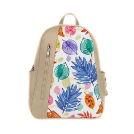 Beige Mixed Backpack Floray Art