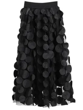 Black circles tube maxi skirt