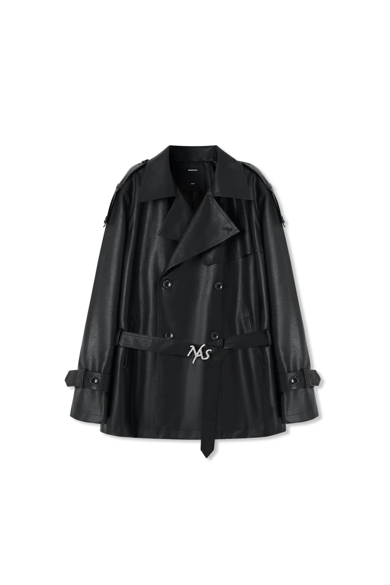 Black Emissary Leather Trenchcoat