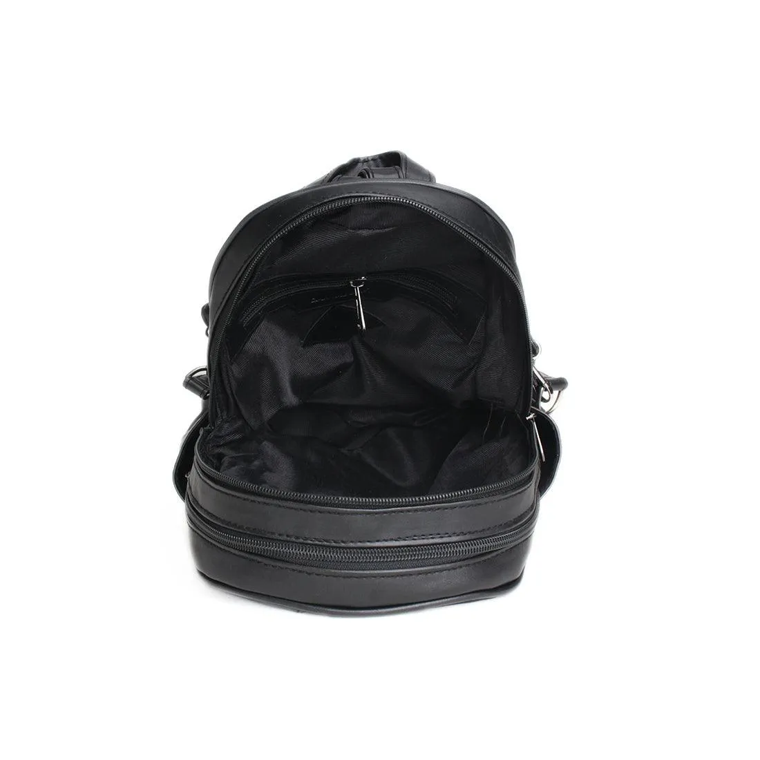 Black Mixed Backpack Solid Black