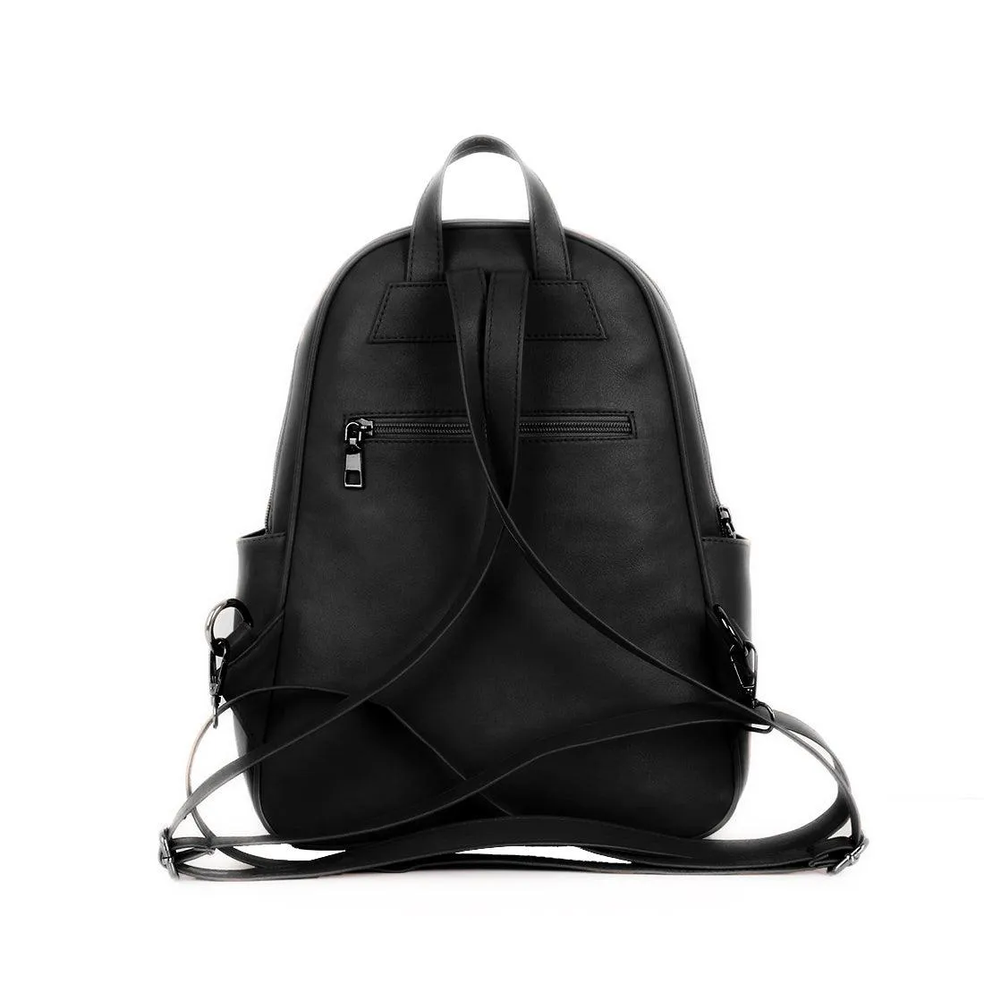 Black Mixed Backpack Solid Black