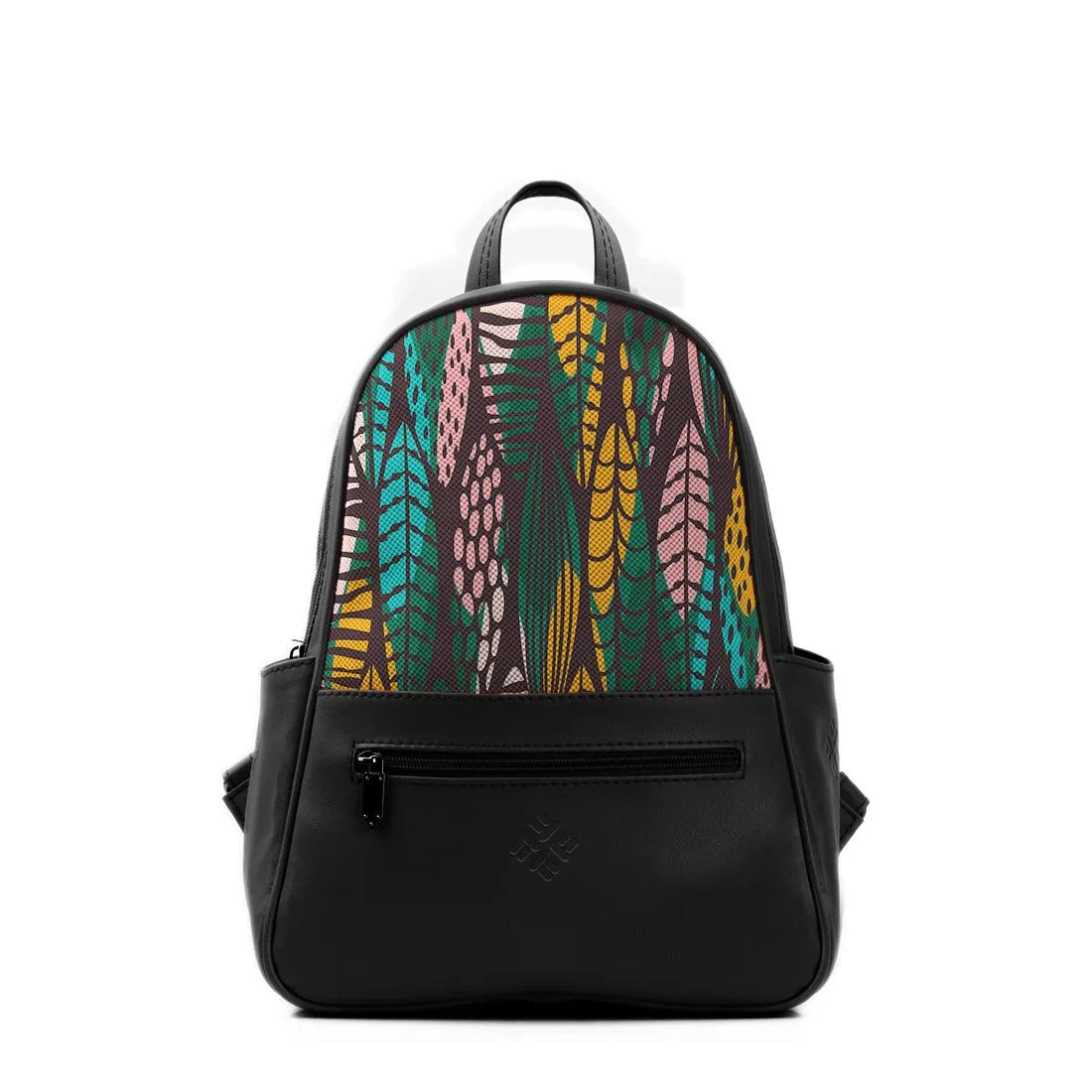 Black Vivid Backpack Leaves