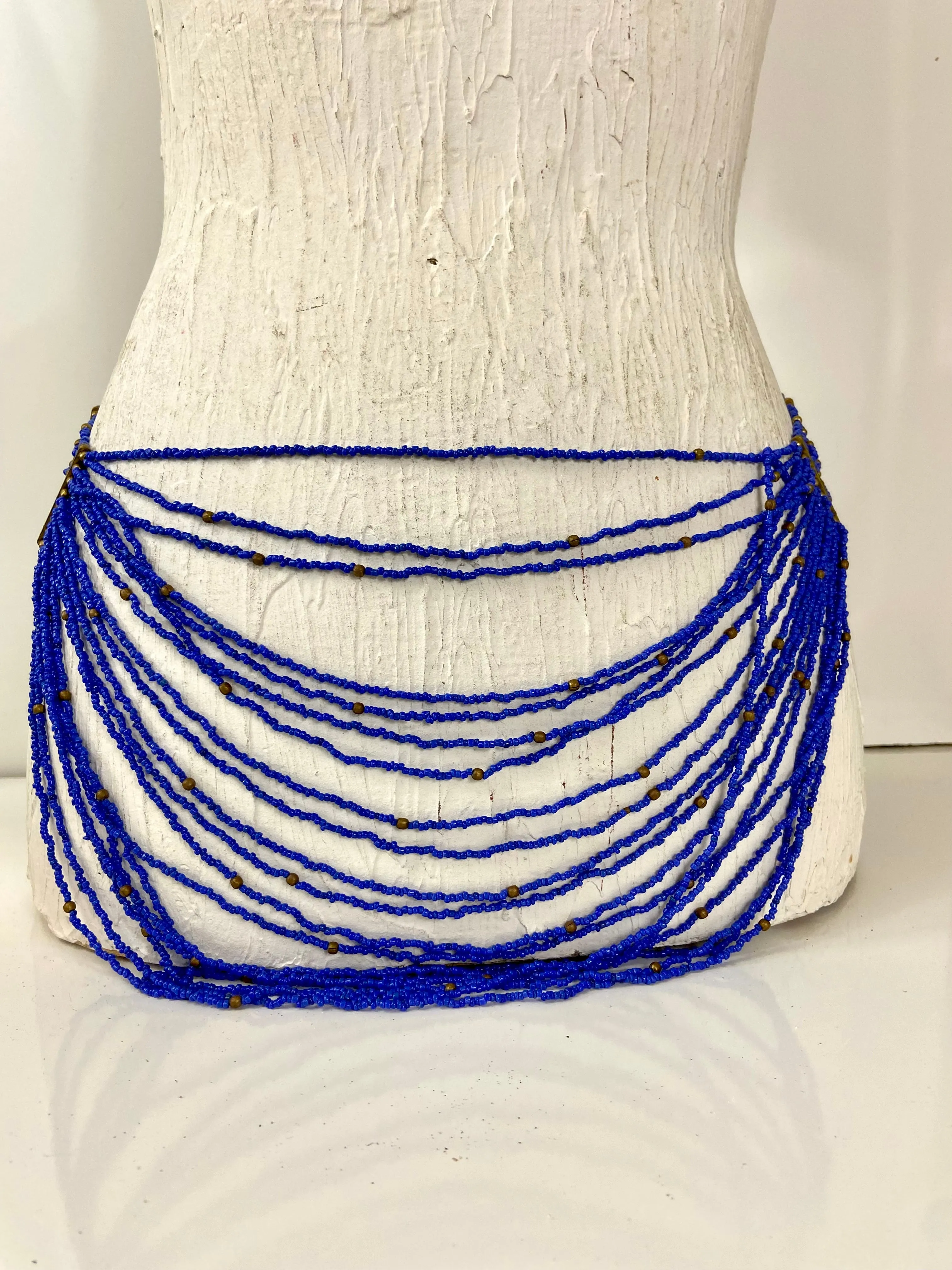 Blue beads belt