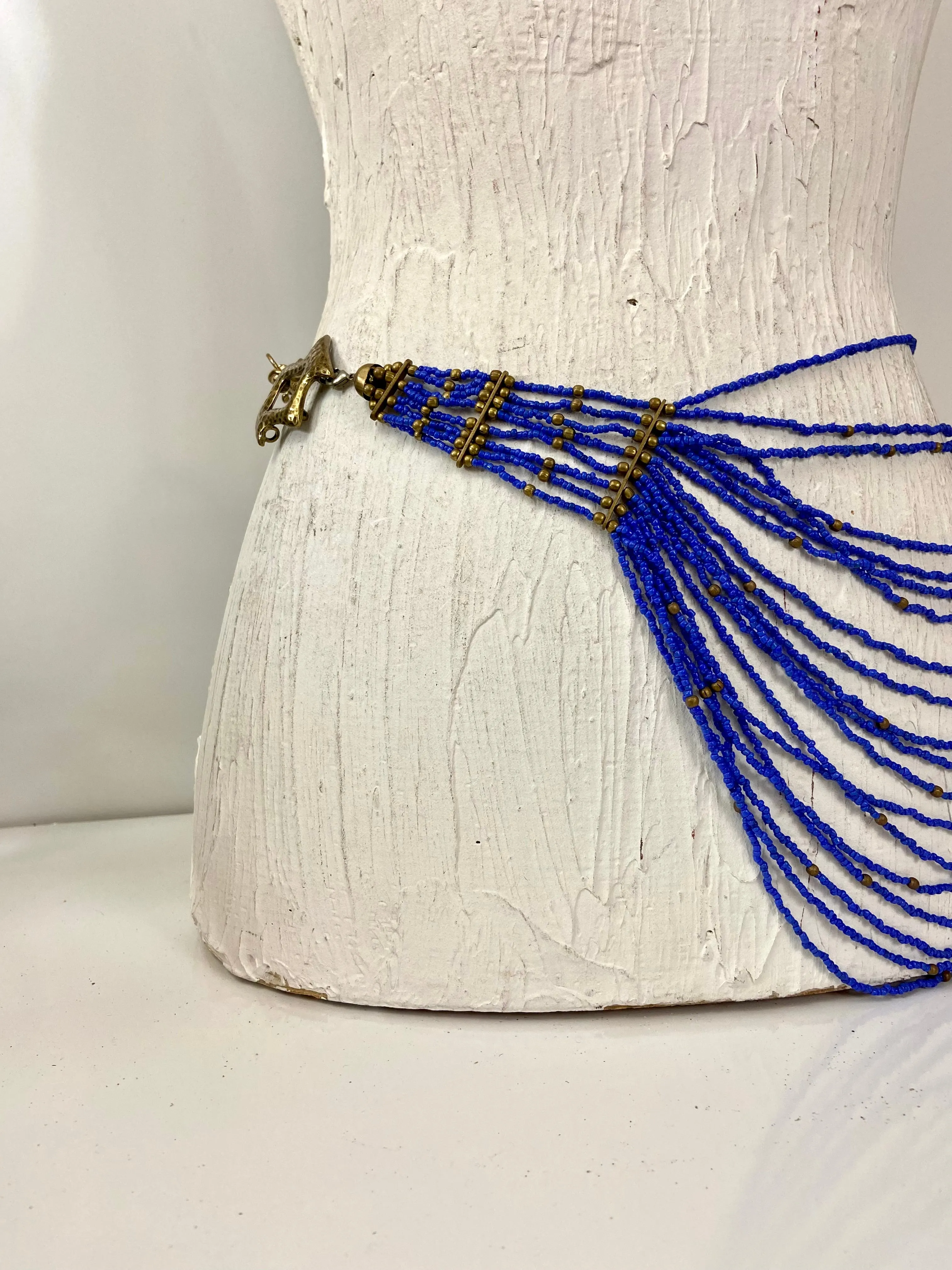 Blue beads belt