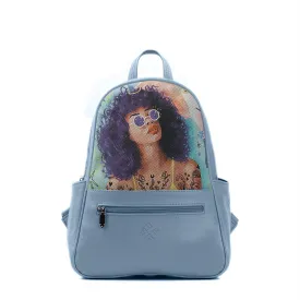 Blue Vivid Backpack Flamingo Queen