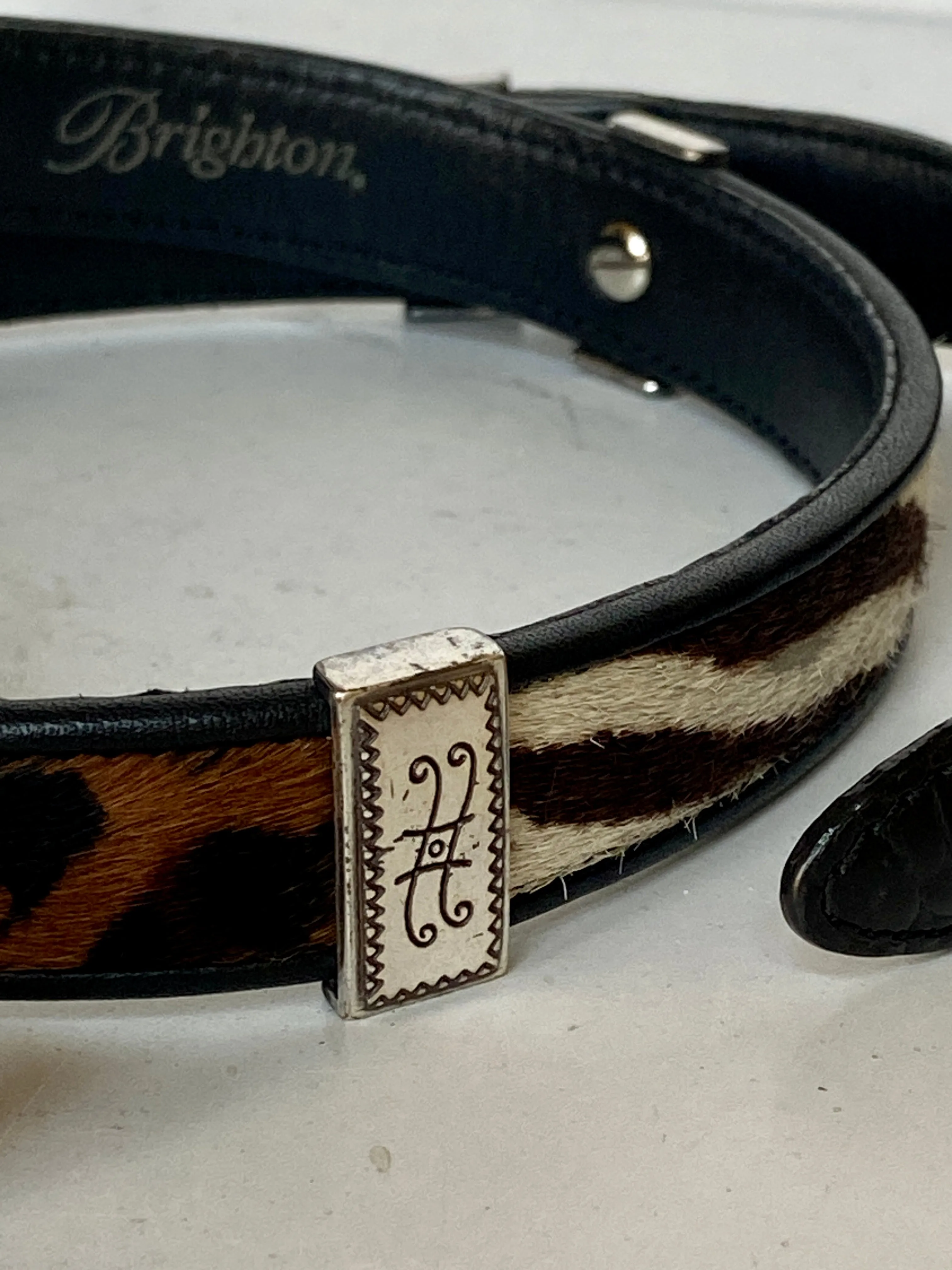 Brighton calf hair animal print belt