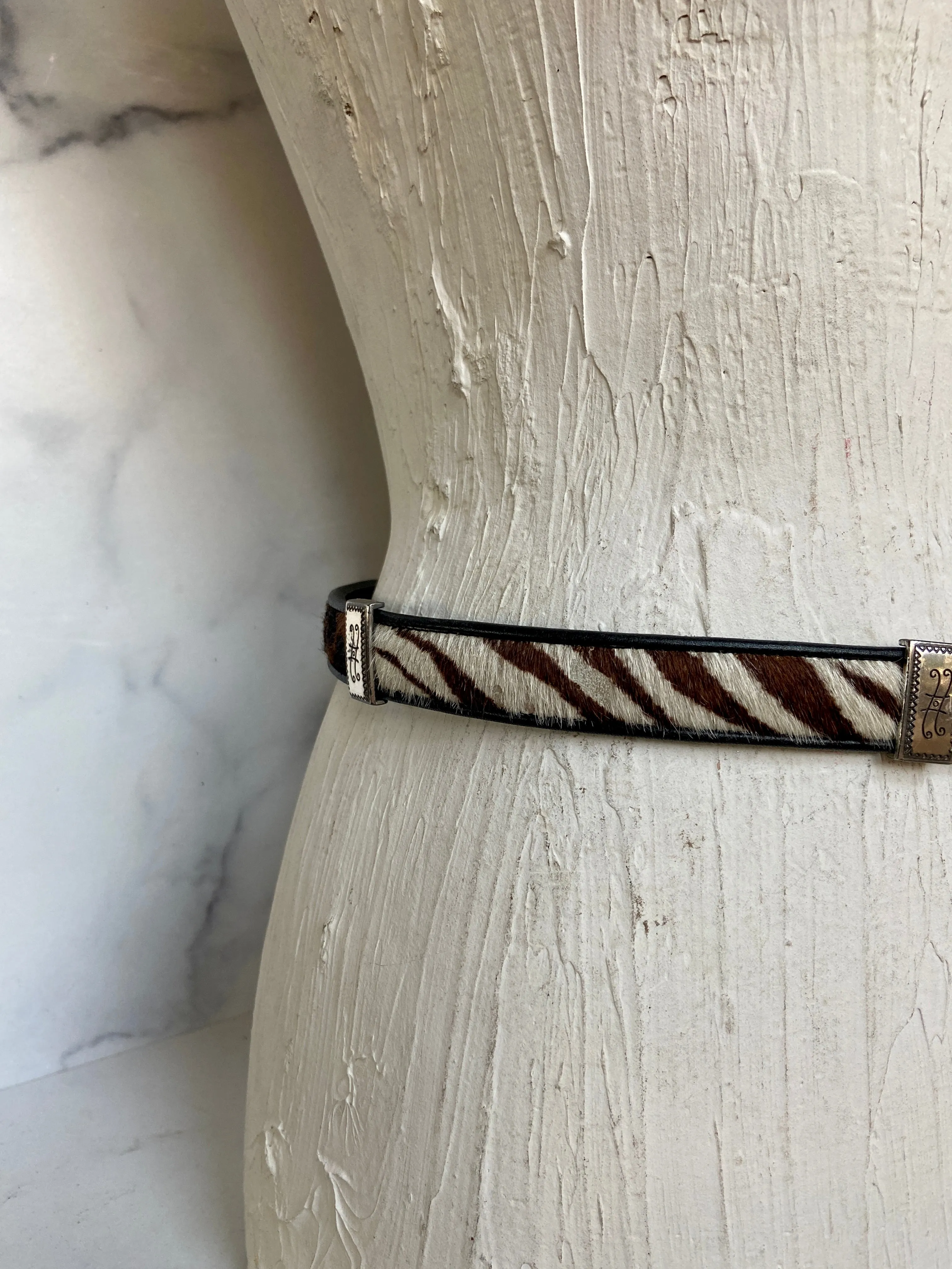 Brighton calf hair animal print belt