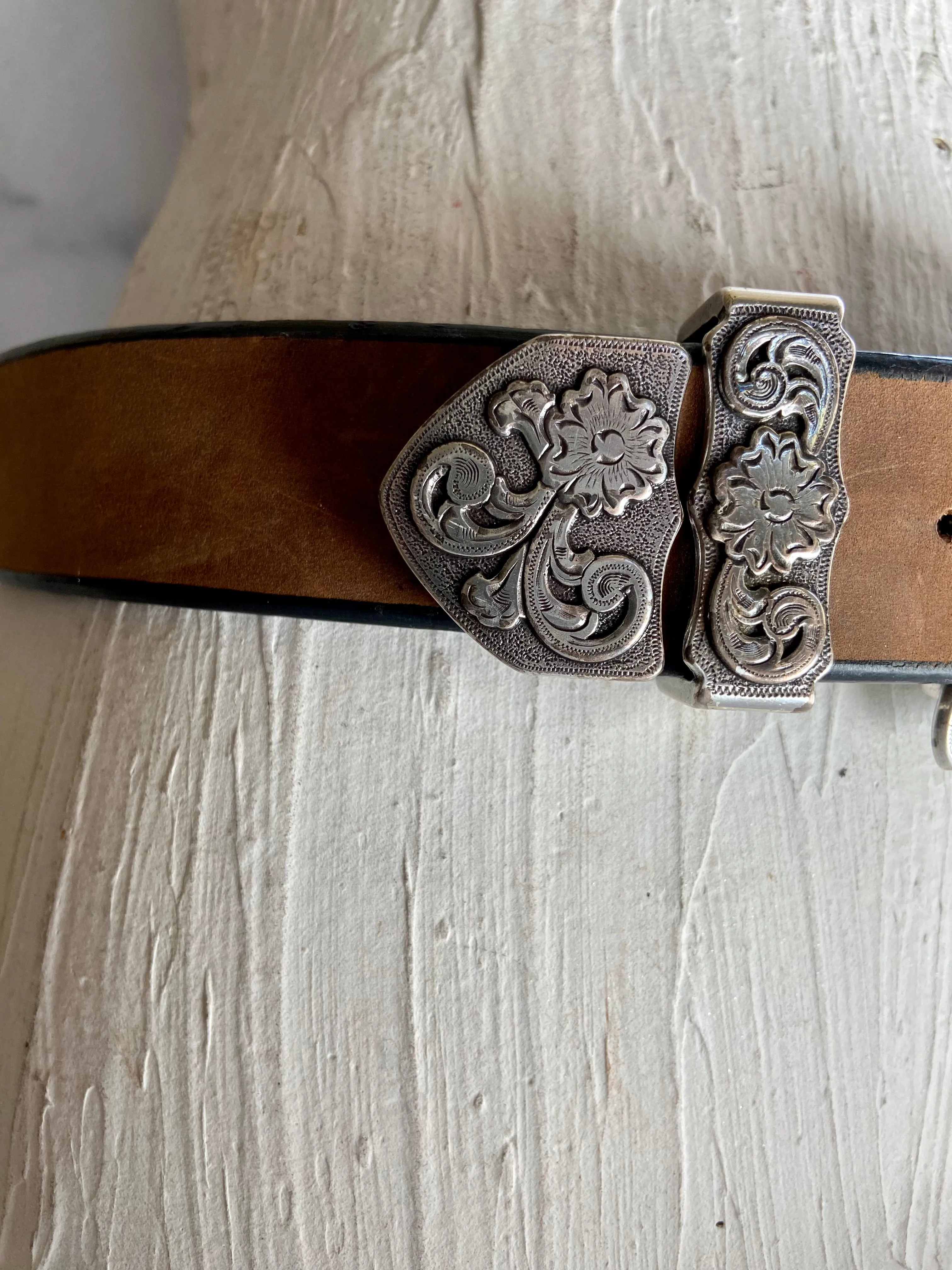 Brown leather belt