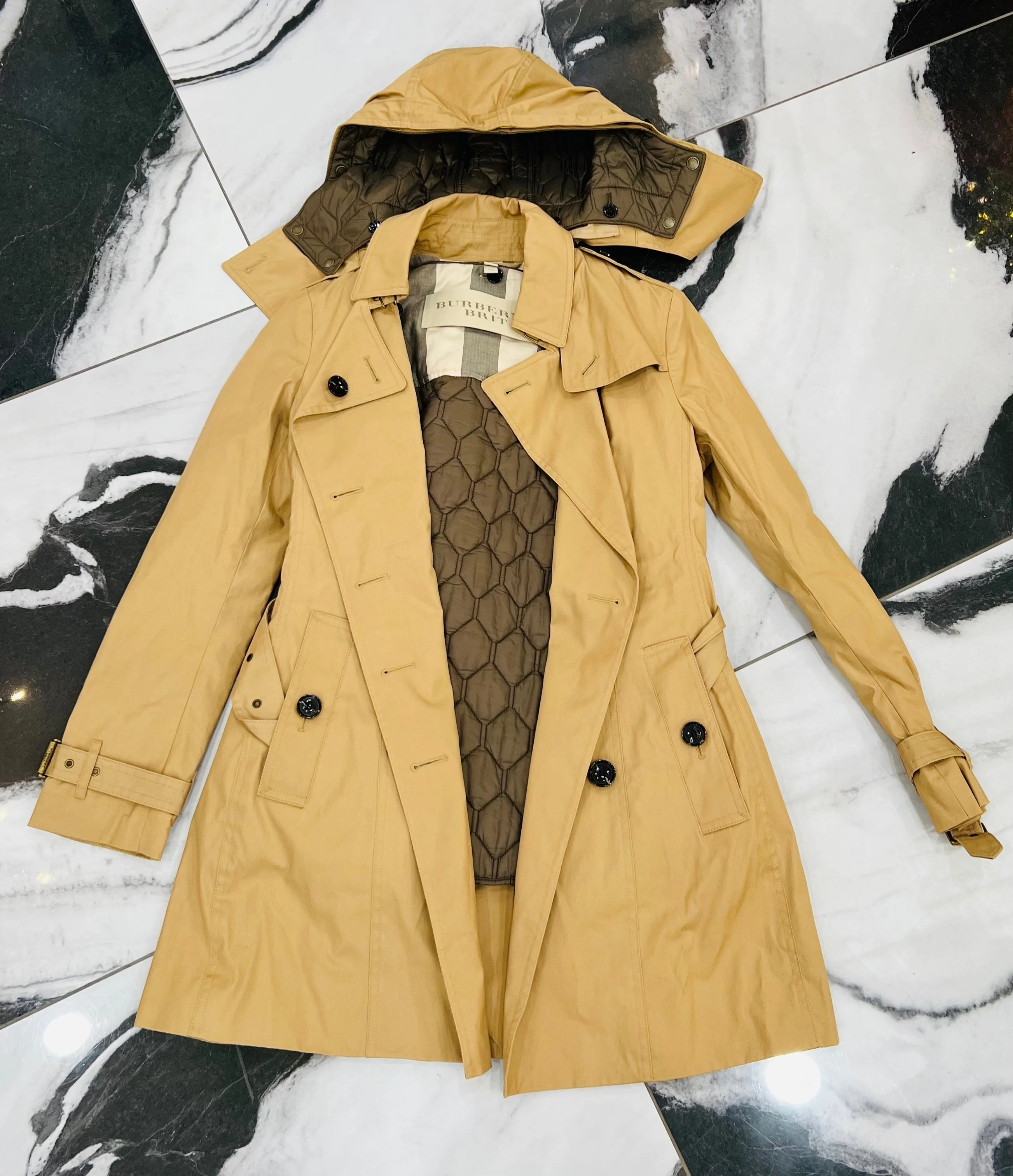 BURBERRY REYMOORE HOODED TRENCH COAT