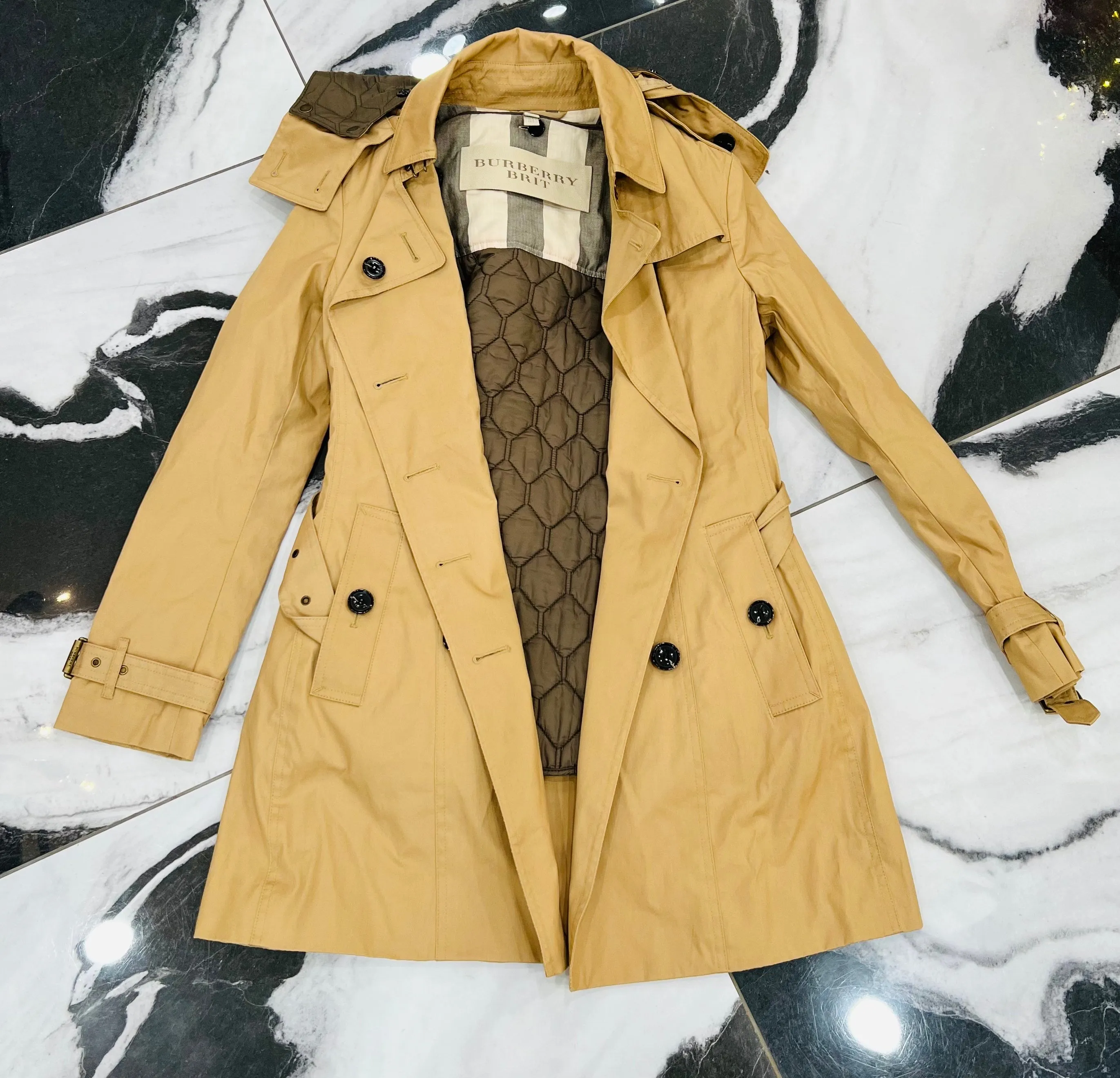 BURBERRY REYMOORE HOODED TRENCH COAT