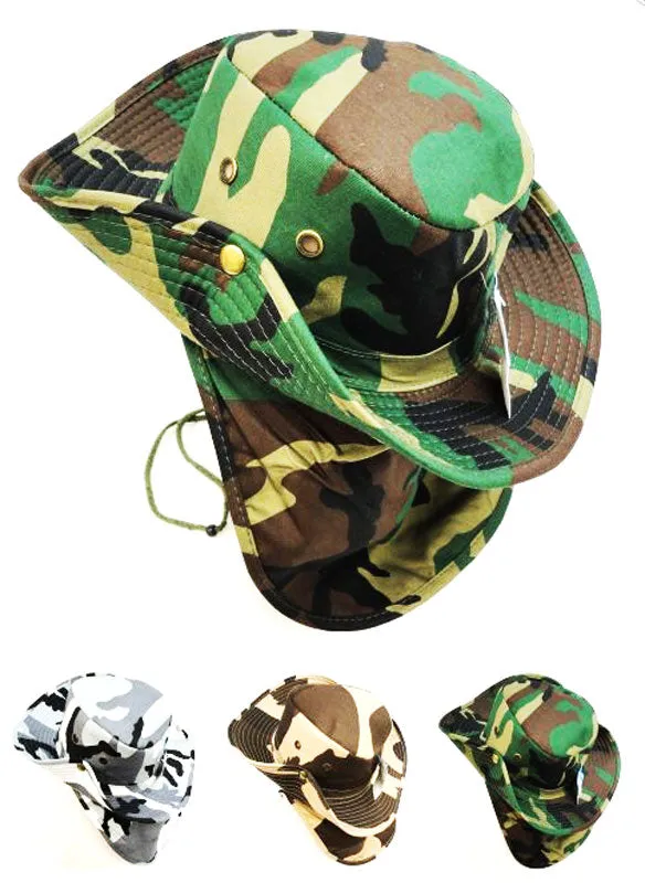 Camouflage Bucket Hats with Flap Wholesale