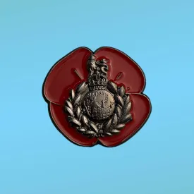 Cap Badge Poppy Lapel Pin - Nickel