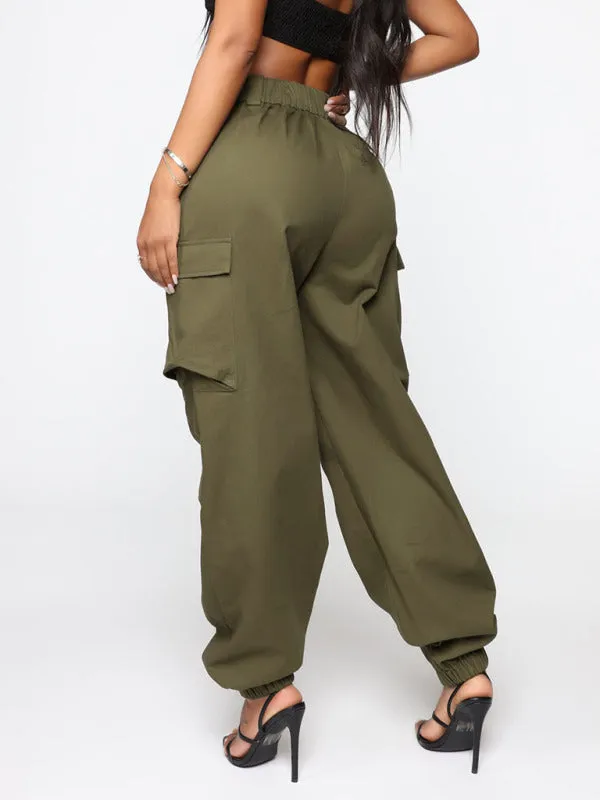 Cargo Pants:  Hip Hop, Wide Leg, Elastic Back Waistband