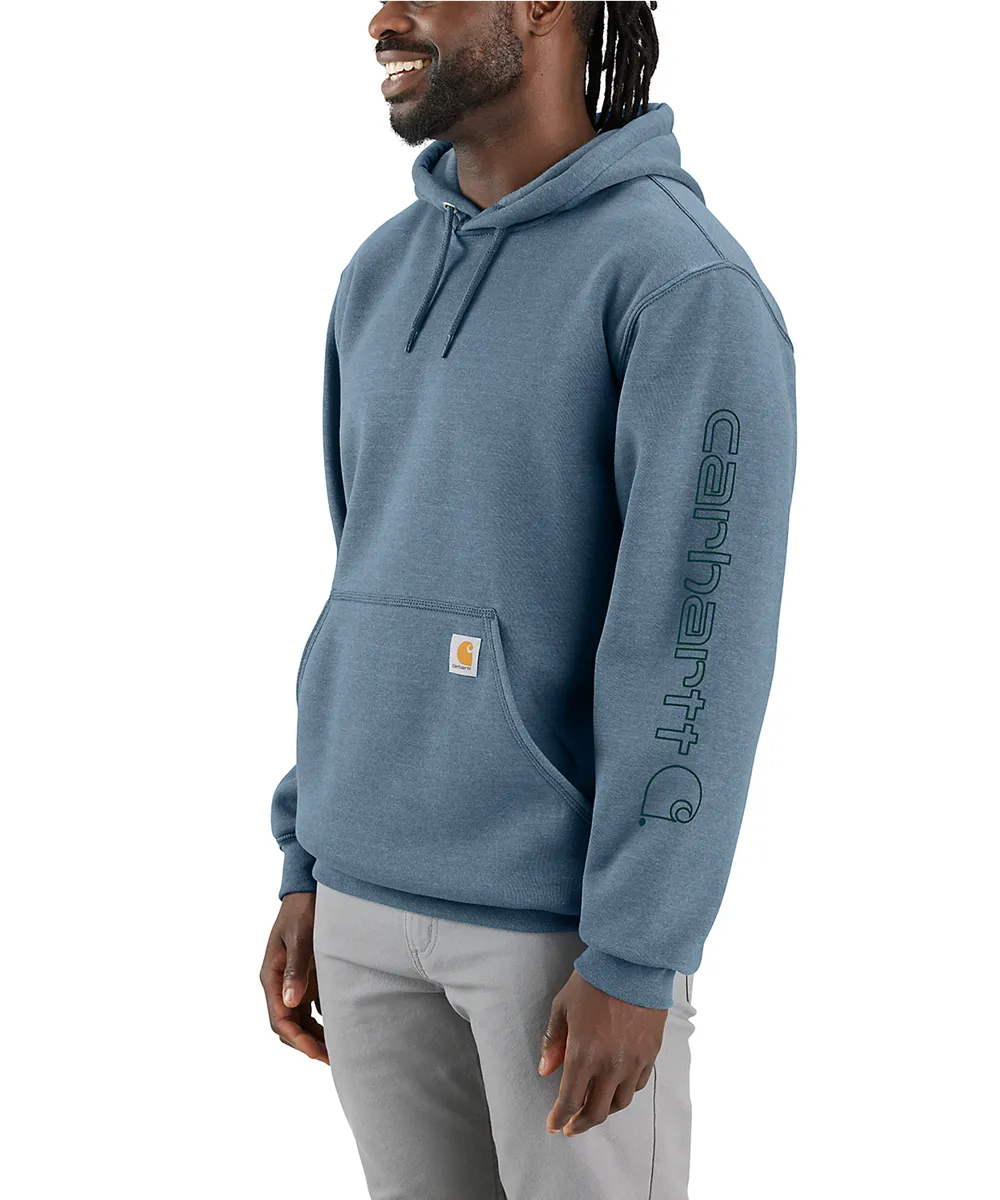 Carhartt Midweight Logo Hooded Sweatshirt - Thundercloud Heather