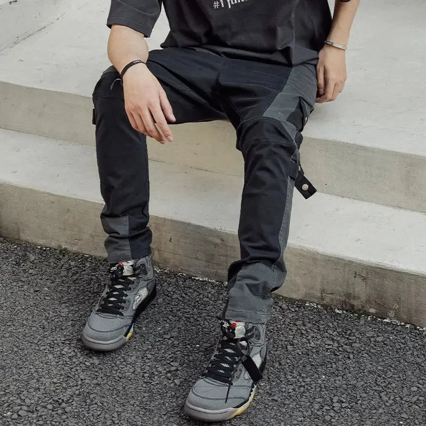 Casual Long Contrast Cargo Pants