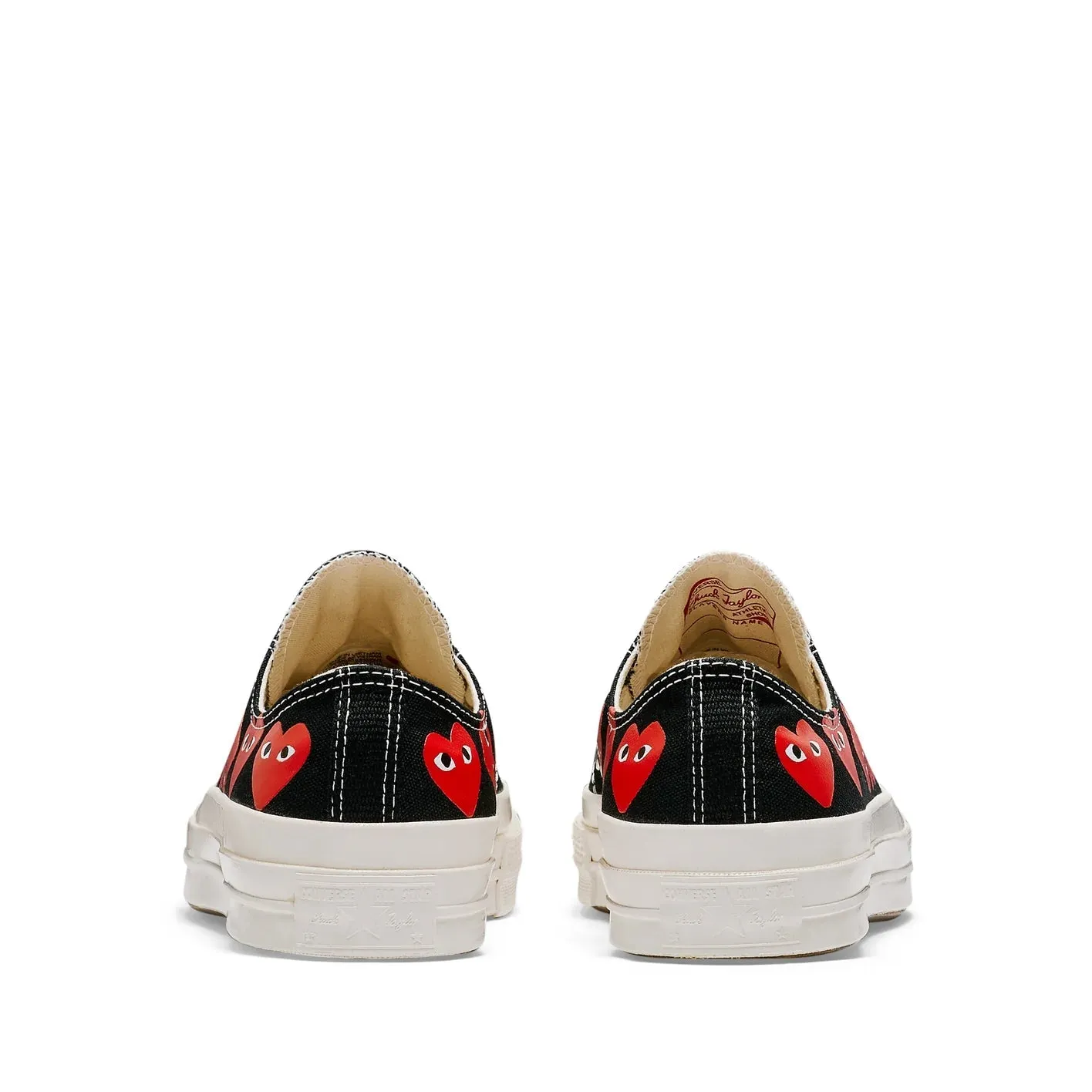 CdG PLAY Converse Multi Heart Black Low Top Sneakers