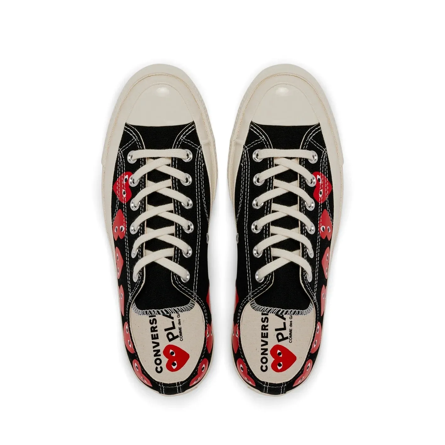 CdG PLAY Converse Multi Heart Black Low Top Sneakers