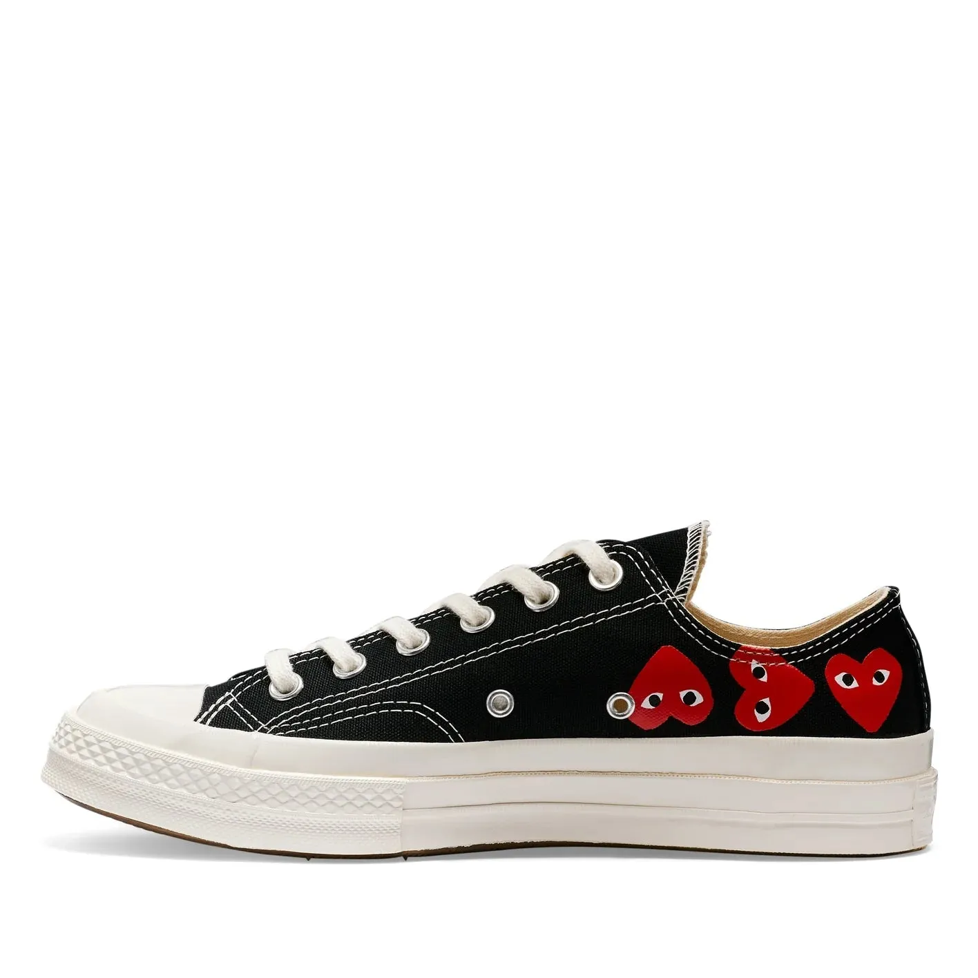 CdG PLAY Converse Multi Heart Black Low Top Sneakers