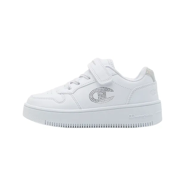 Champion scarpa sneakers con zeppa da bambina Rebound Platform Metal Glitter S32753 WW001 bianco