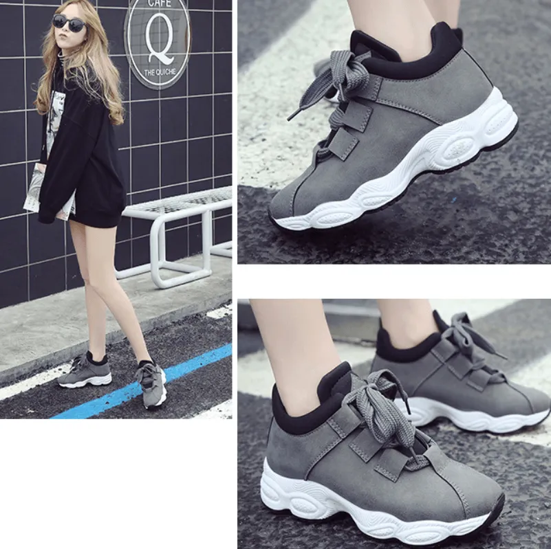 Chunky Suede Strap Round Toe Sneaker