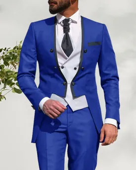 Classyby Elegant Wedding Party Suit For Men,Solid Slim Fit 3 Pieces Set Groom Groomsmen Tuxedos, 2021 Custom Terno Masculino CB10303